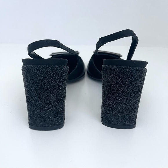 Vintage Gucci Square Buckle Round Toe Sparkly Block Mary Janes Slingbacks Heels - Picture 8 of 10